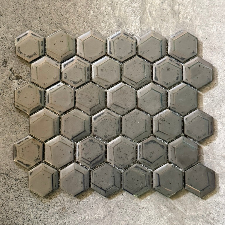 グリッター GLITTER  シルバー　RT0001 【リビエラ】デッドストックタイル（シート販売）