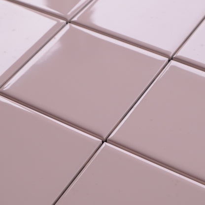 半磁器タイル 100角タイル 平【TOTO】内装壁タイル イベル （少し濃いめピンク）AA10#23｜廃盤品